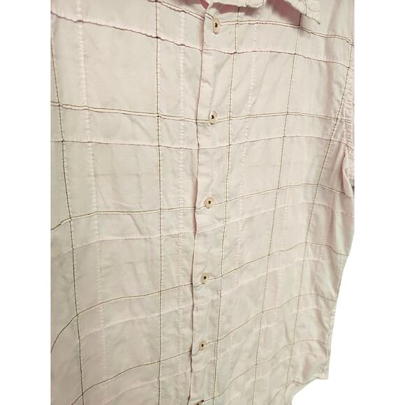 Vintage Guess Women’s Pink Shirt Medium Patchwork Short Sleeve Pastel - Picture 3 of 7